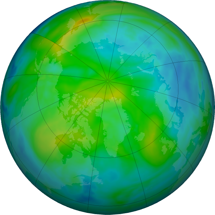 Arctic ozone map for 31 October 2021